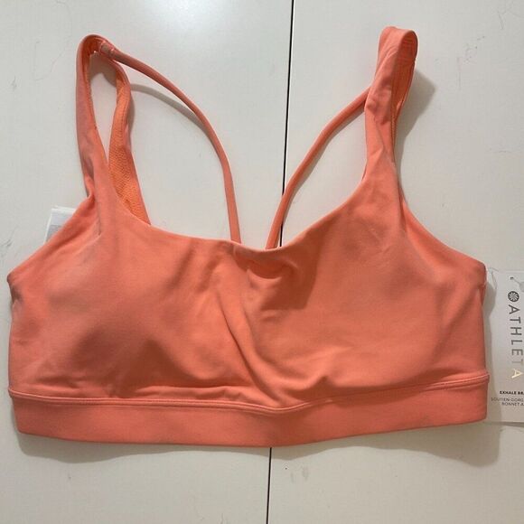 NWT Athleta Women's Orange Strappy Sports Bra Size M - Picture 1 of 5